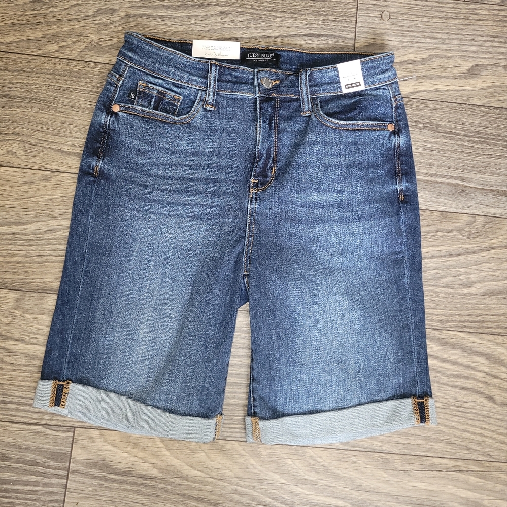 Judy Blue Dark Wash High Waist Denim Shorts Size M NEW